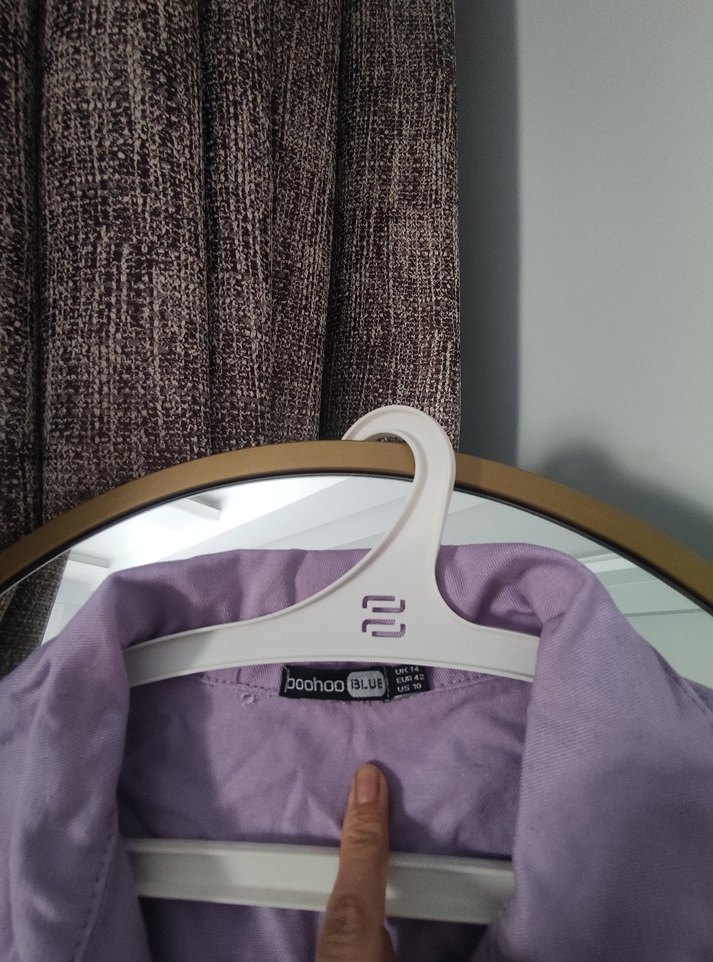 Lila Düğmeli Keten Ceket - Görsel 4