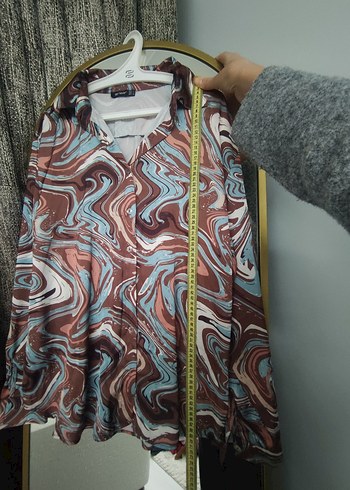 Kadın Çok Renkli Uzun Kollu Salaş Gömlek - Görsel 3