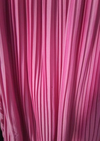 Pembe Pileli Mini Tek kol Elbise - Görsel 2