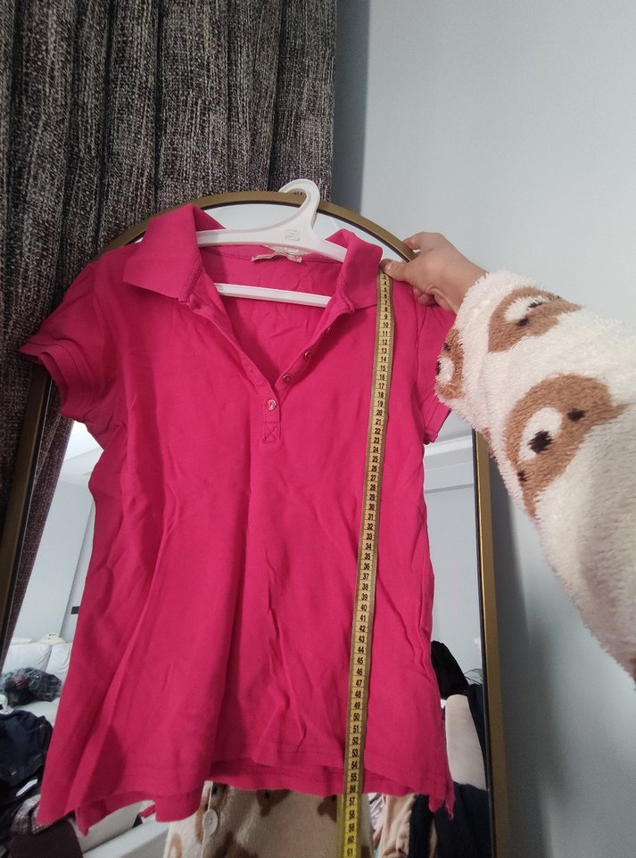 Pembe Kısa Kollu Polo Tişört - Görsel 2