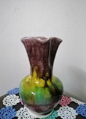  Beden çeşitli Renk Eskilerden Kütahya seramik vazo 