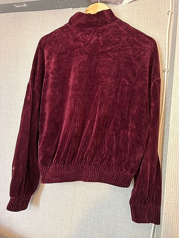 s Beden bordo Renk Kadife Sweatshirt