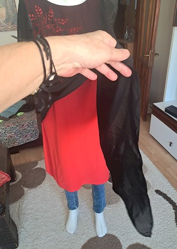 Kırmızı Baskılı elbise - Görsel 2