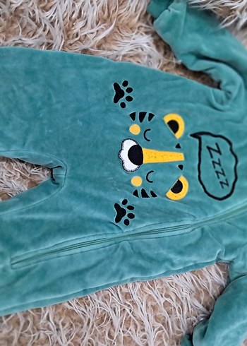 Turkuaz Bebek Erkek Tulum Kürk Detaylı - Görsel 2