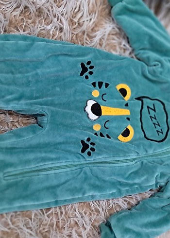 Turkuaz Bebek Erkek Tulum Kürk Detaylı - Görsel 3