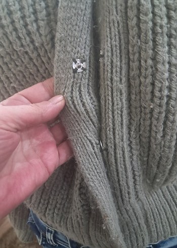 Gri Örgü Kadın Hırka - Görsel 4