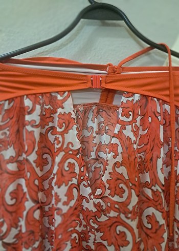 Kırmızı Straplez Uzun Bohem Elbise - Görsel 5