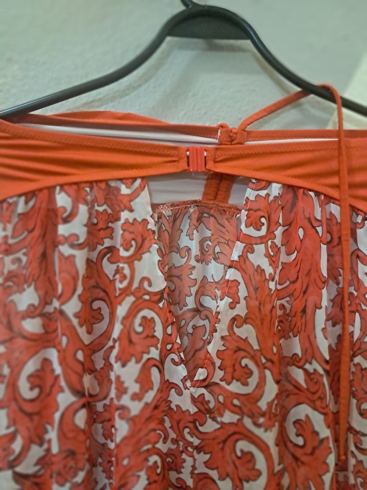 Kırmızı Straplez Uzun Bohem Elbise - Görsel 5