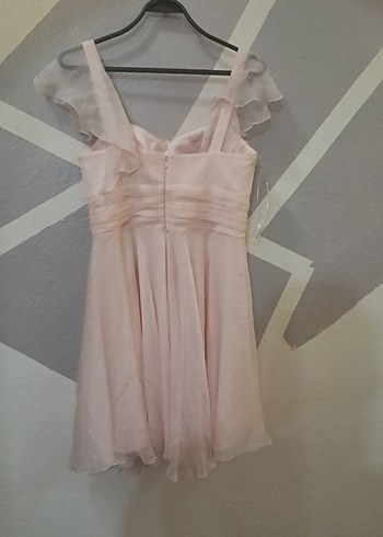 Bej Drapeli Midi Abiye Elbise - Görsel 5