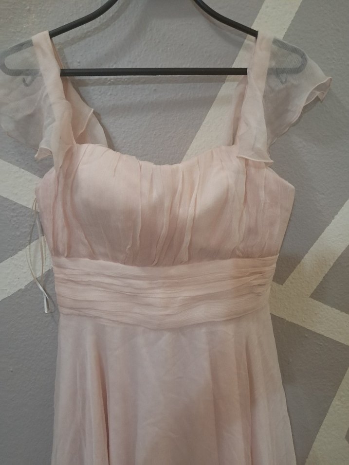 Bej Drapeli Midi Abiye Elbise - Görsel 3