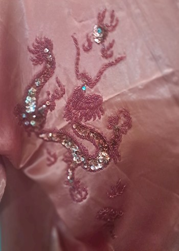 Kırmızı Uzun Salaş Kadın Sabahlık orjinal full el işi - Görsel 8