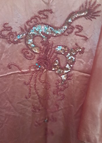 Kırmızı Uzun Salaş Kadın Sabahlık orjinal full el işi - Görsel 6