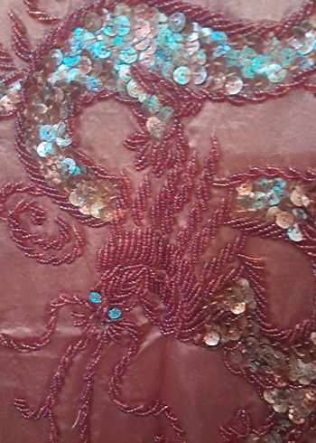 Kırmızı Uzun Salaş Kadın Sabahlık orjinal full el işi - Görsel 7