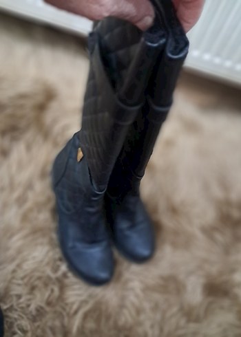 Dolgu Topuklu Diz Boyu çizme - Görsel 4