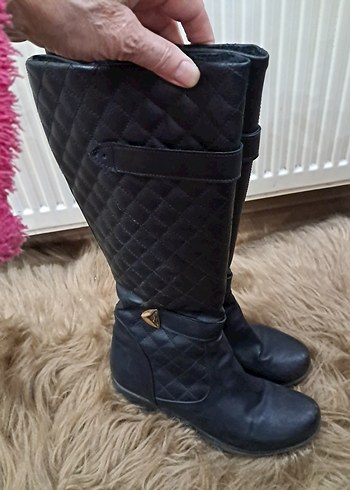 Dolgu Topuklu Diz Boyu çizme - Görsel 3