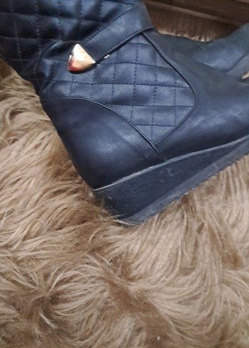 Dolgu Topuklu Diz Boyu çizme - Görsel 5