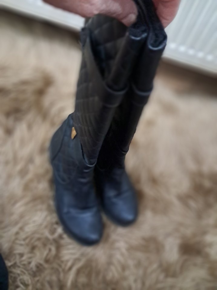 Dolgu Topuklu Diz Boyu çizme - Görsel 4