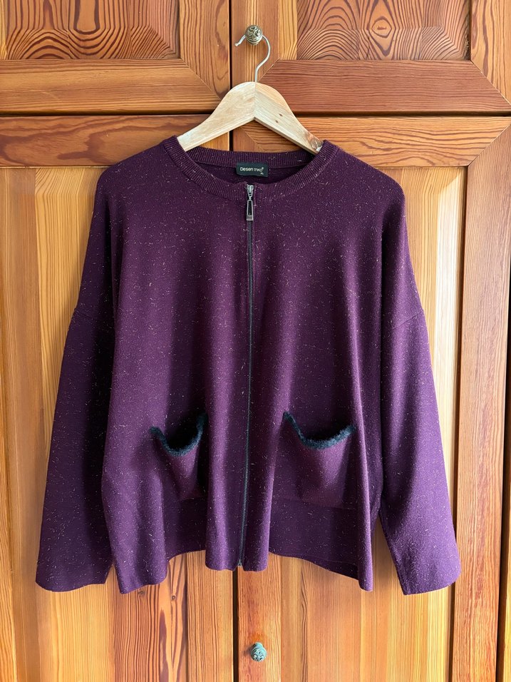 DESEN TRİKO SİMLİ PARLAK HIRKA - Görsel 2