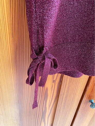 xl Beden bordo Renk W COLLECTION SİMLİ KISA KOLLU TRİKO KAZAK