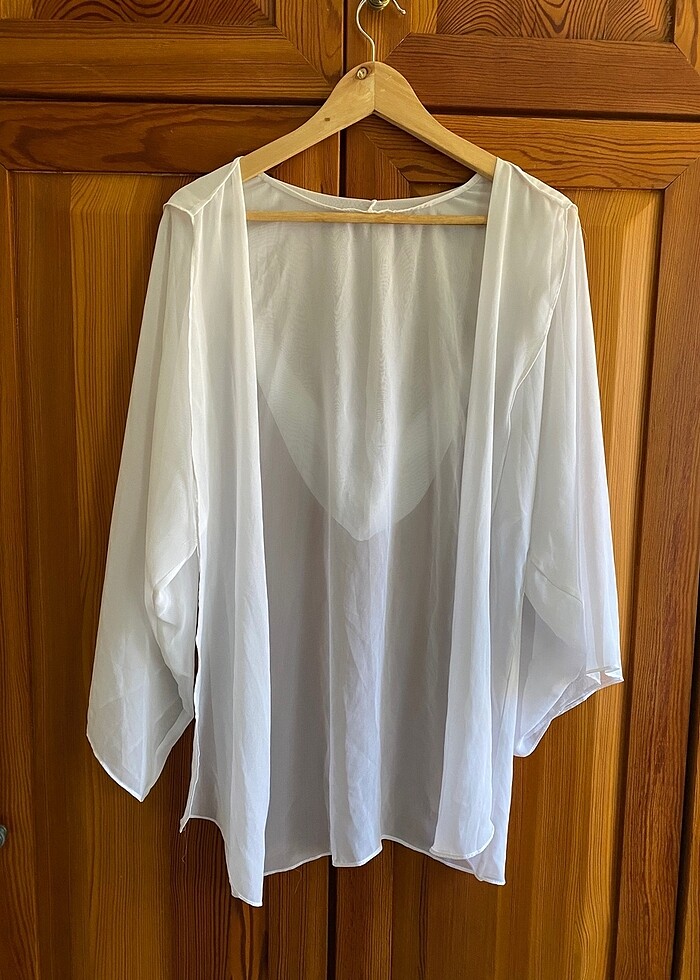 KAPÜŞONLU ŞİFON PLAJ KIYAFETİ - Görsel 4