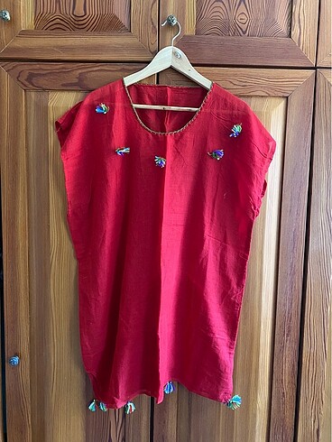 PÜSKÜLLÜ PLAJ ELBİSESİ - Görsel 2