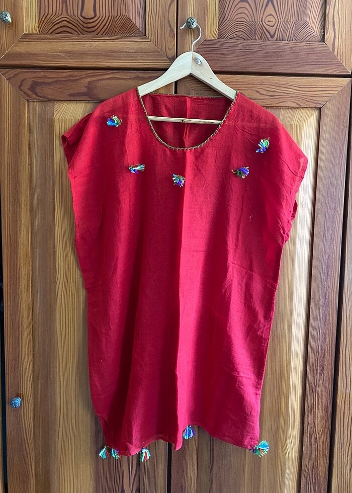 PÜSKÜLLÜ PLAJ ELBİSESİ - Görsel 2