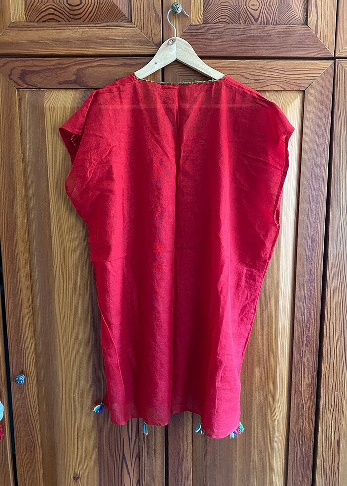 PÜSKÜLLÜ PLAJ ELBİSESİ - Görsel 4