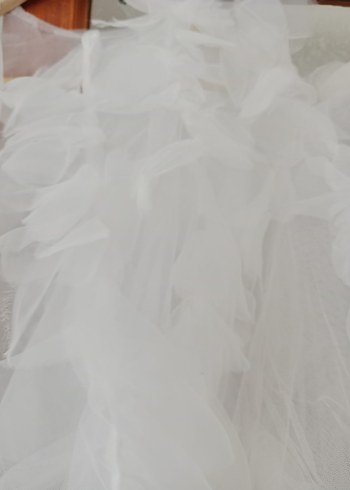 Tek Omuzlu Beyaz A Kesim davet elbisesi - Görsel 6