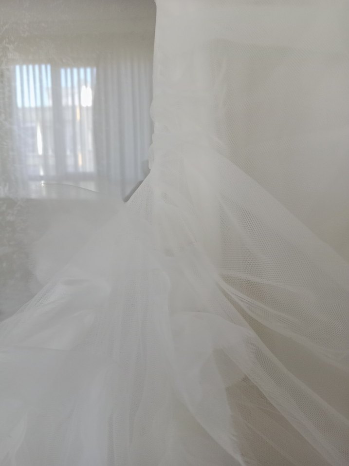 Tek Omuzlu Beyaz A Kesim davet elbisesi - Görsel 5