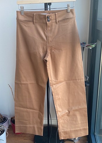 Mango Kahve pamuklu kumaş Kadın Pantolon