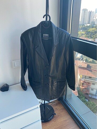 Hakiki Kuzu Derisi Vintage Siyah Deri Ceket ? İtalyan Tasarımı