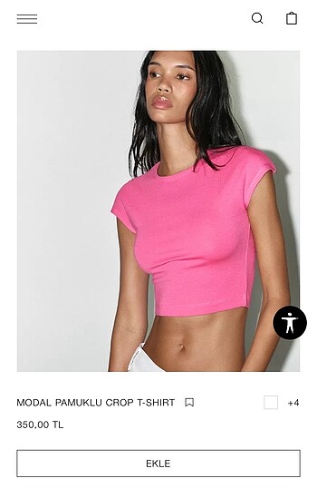 Zara Modal pamuklu crop t-shirt m beden