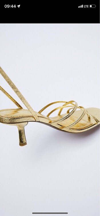 35 Beden altın Renk Zara Gold Topuklu sandalet