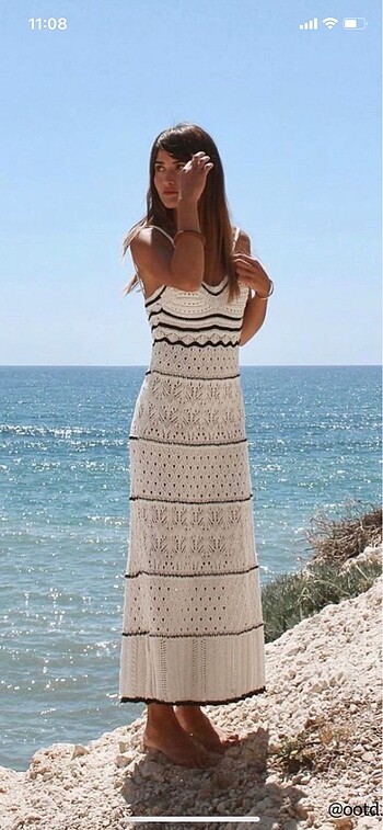 Örme beachwear askılı elbise