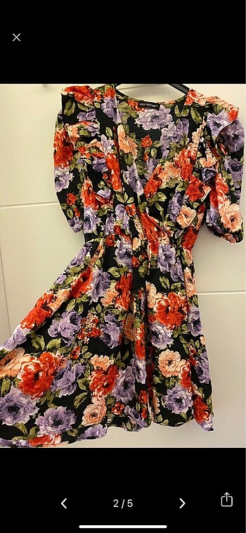 Quzu Çiçekli Elbise - Görsel 2