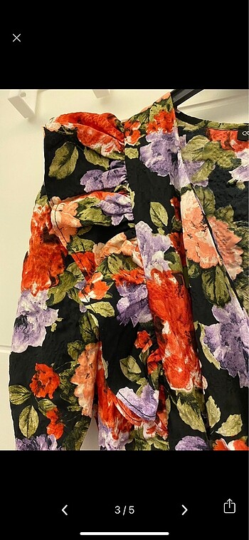 Quzu Çiçekli Elbise - Görsel 3