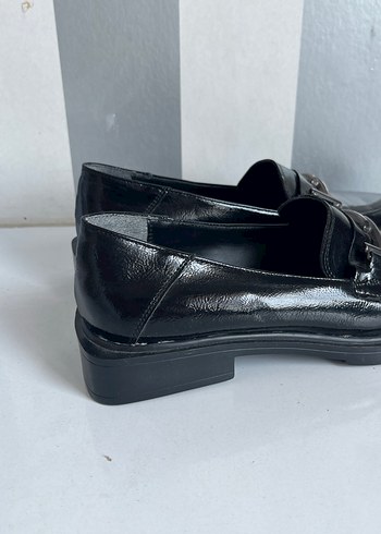 37 Beden siyah Renk Klasik Siyah Yılan Desenli Tokalı Kadın Loafer