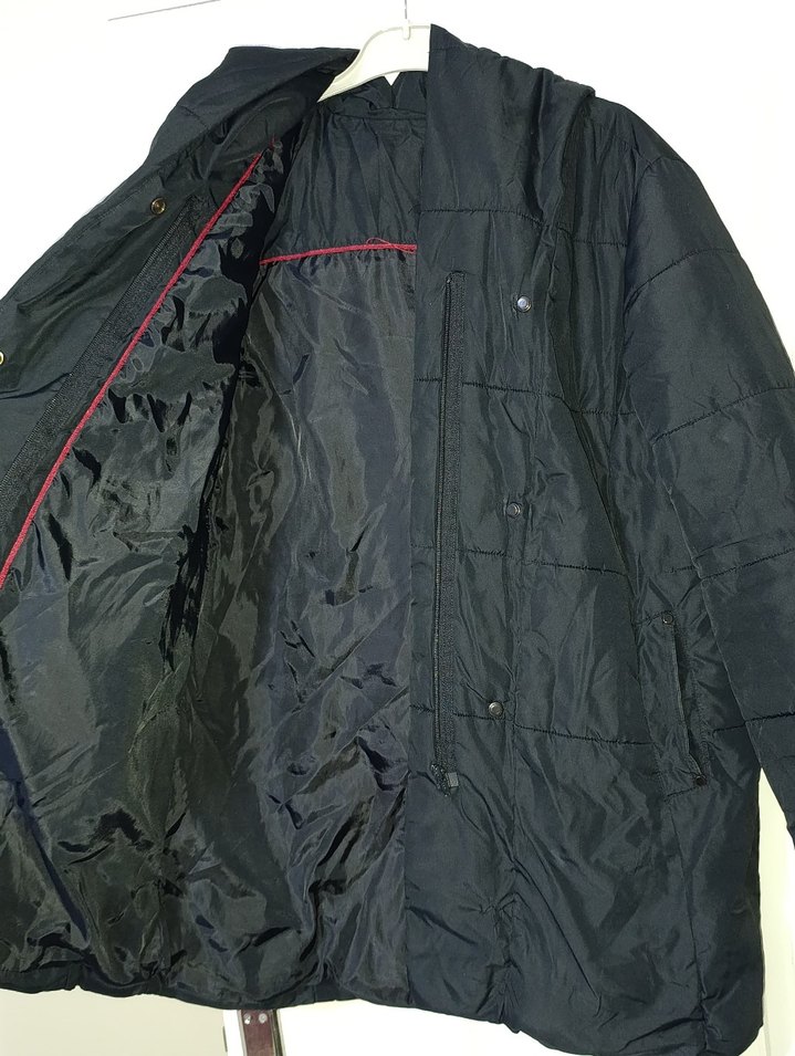 Düğmeli Siyah Kadın Uzun Kışlık Mont.. orjinal mavi marka - Görsel 2