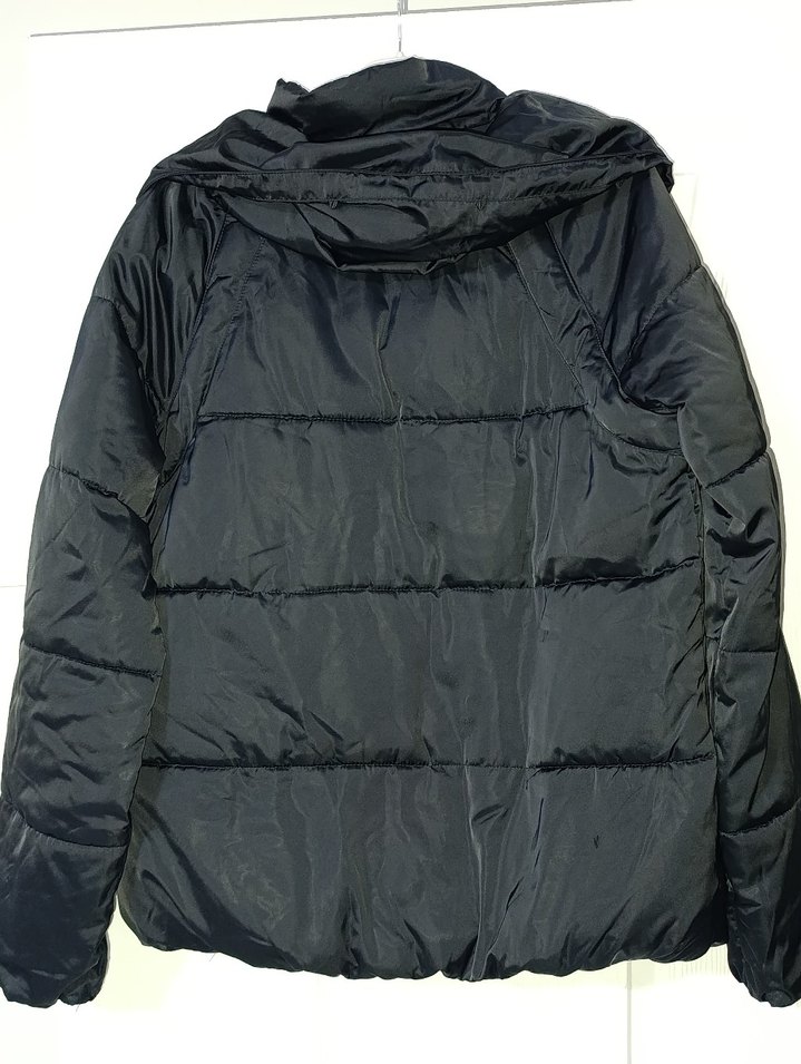 Kadın Siyah Fermuarlı Kışlık Mont - Görsel 2