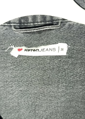 Gri Düğmeli Kadın Denim Ceket - Görsel 2