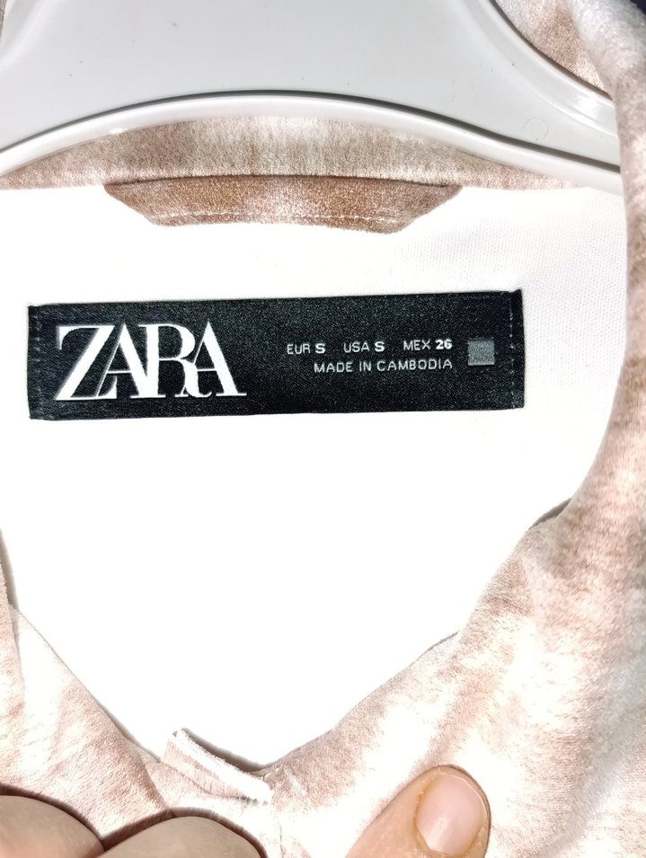 Bej Düğmeli Kadın Gömlek. orjinal zara - Görsel 2