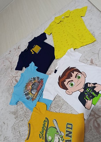 LC Waikiki Sarı Baskılı Erkek Çocuk Kısa Kollu Tişört