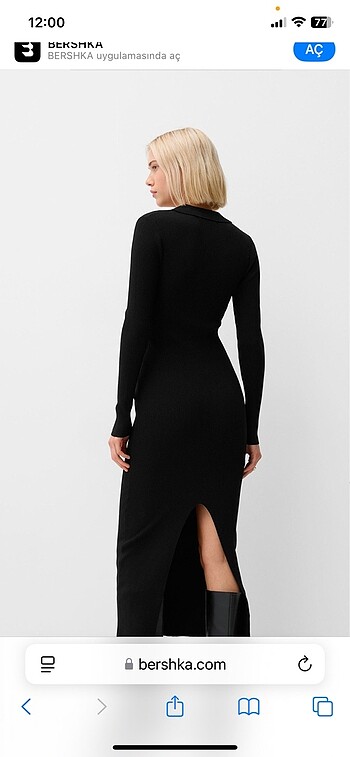 Bershka Bershka polo yaka midi elbise