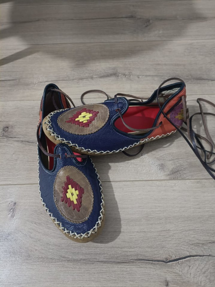 Renkli Boncuklu Etnik Desenli Kadın Espadril - Görsel 2