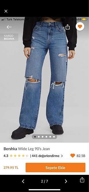 Bershka wide leg 90s jean