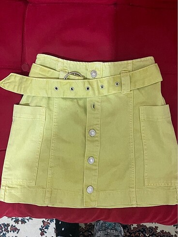 Bershka beli lastikli mini etek