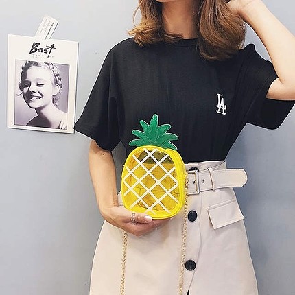 Şeffaf ananas çanta