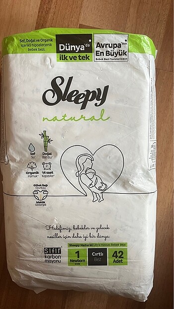 1 Beden: 2-5 kg Beden Sleepy bebek bezi