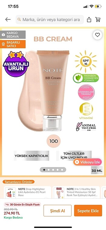 Beden Renk Note BB cream fondoten