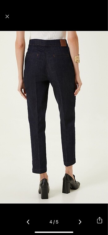 m Beden lacivert Renk Network Lacivert Crop denim pantolon